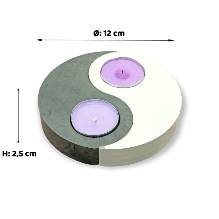 Yin Yang Teelichthalter aus Beton