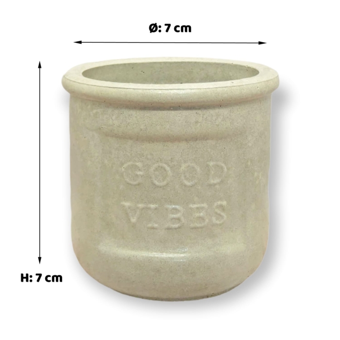 Kleiner Topf “Good Vibes” aus Beton