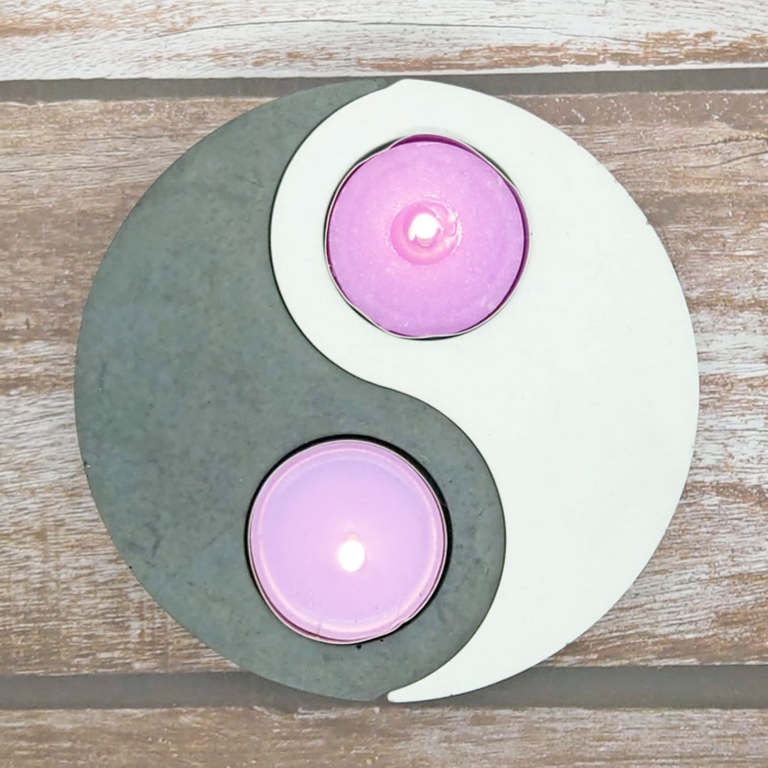 Yin Yang Teelichthalter aus Beton