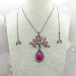 Kette Achat Fuchsia