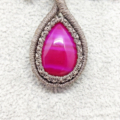 Weiteres Bild von Kette Achat Fuchsia aus Edelstein in Makramee