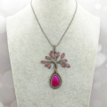 Weiteres Bild von Kette Achat Fuchsia aus Edelstein in Makramee