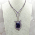 Weiteres Bild von Medaillon Amethyst aus Edelstein in Makramee