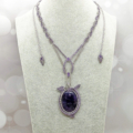 Weiteres Bild von Medaillon Amethyst aus Edelstein in Makramee