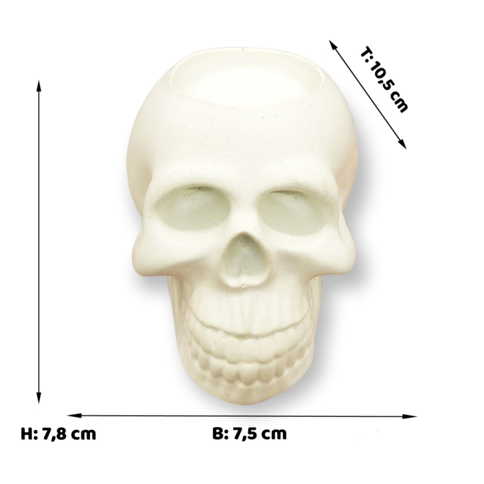 Totenschädel Kerzenhalter aus Beton