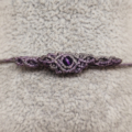 Weiteres Bild von Amethyst Collier mit Tropfenanhänger aus Edelstein in Makramee