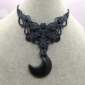 Weiteres Video von Obsidian Collier mit Mondanhänger aus Edelstein in Makramee 0