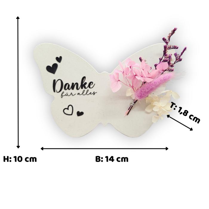 Schmetterling “Danke für alles ” Wandeko aus Beton